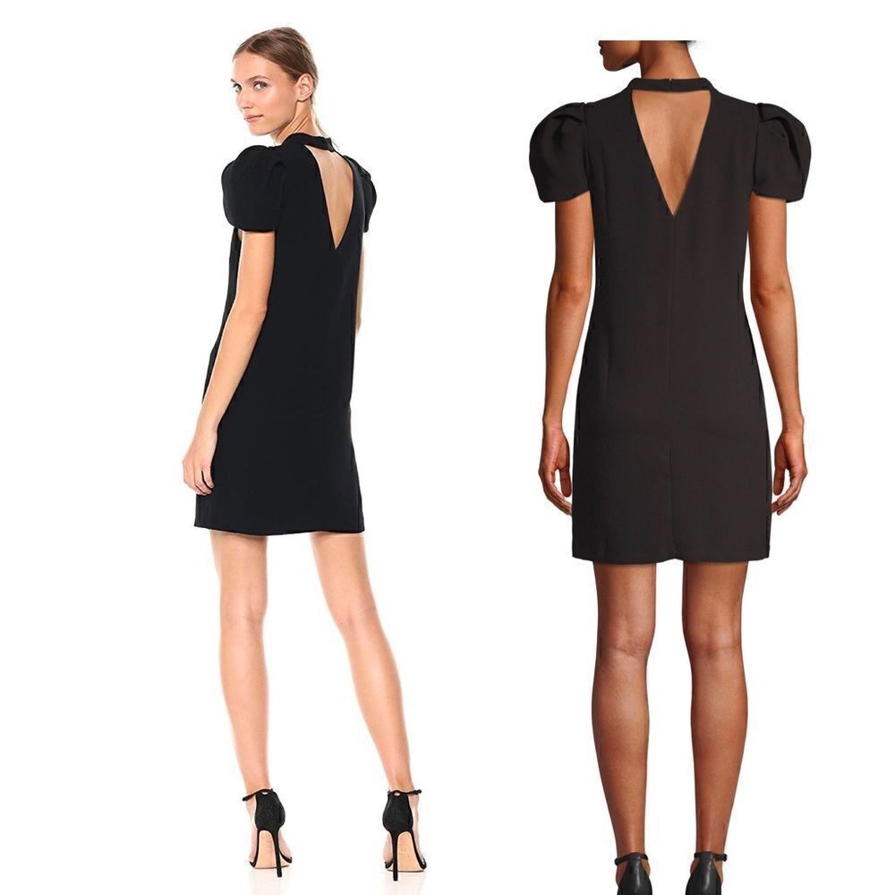 BCBGMAXAZRIA Choker Puff Sleeve A-line Mini Dress BNWT